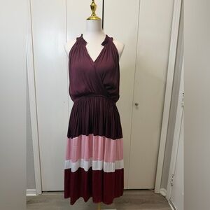 Current Air Burgundy and Pink Maxi Dress